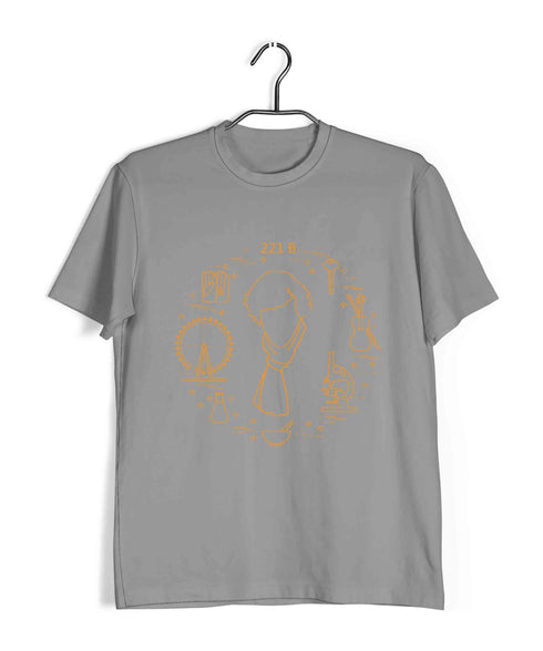 2 clock design TV Series Casual Graphic Printed T-Shirt for Men